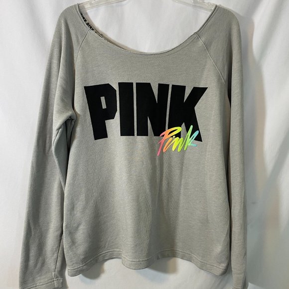 Victoria's Secret PINK Off the Shoulder Sweatshirt NWOT Women's Size Small - Picture 9 of 11
